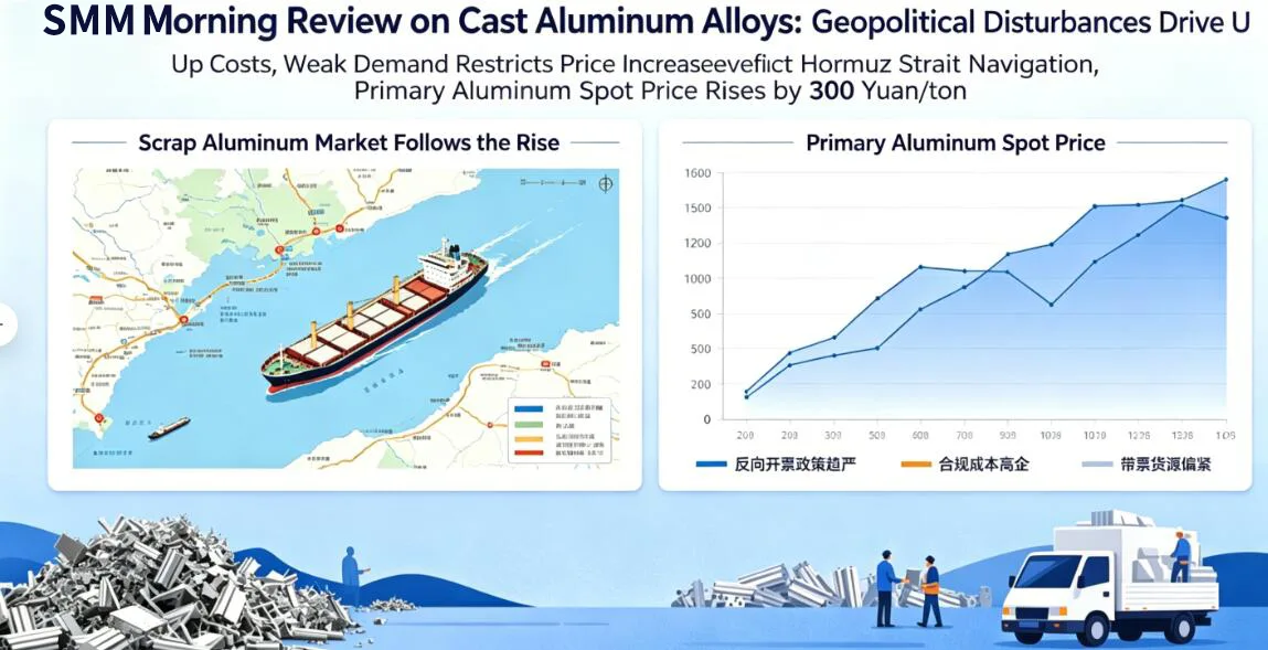 SMM Morgenkommentar om støbt aluminiumslegering: Geopolitiske forstyrrelser øger omkostningerne, svag efterspørgsel begrænser prisstigninger