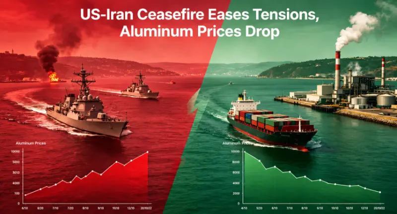 Våbenhvile mellem USA og Iran letter spændingerne, aluminiumspriserne falder